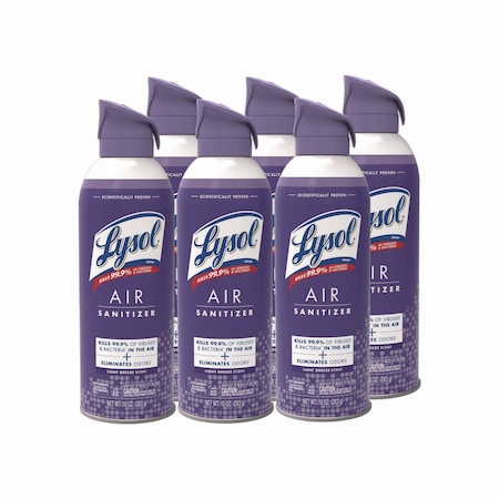 Lysol Air Sanitizer Spray, Light Breeze Scent, 10 oz Aerosol Can, 6PK 19200-99394